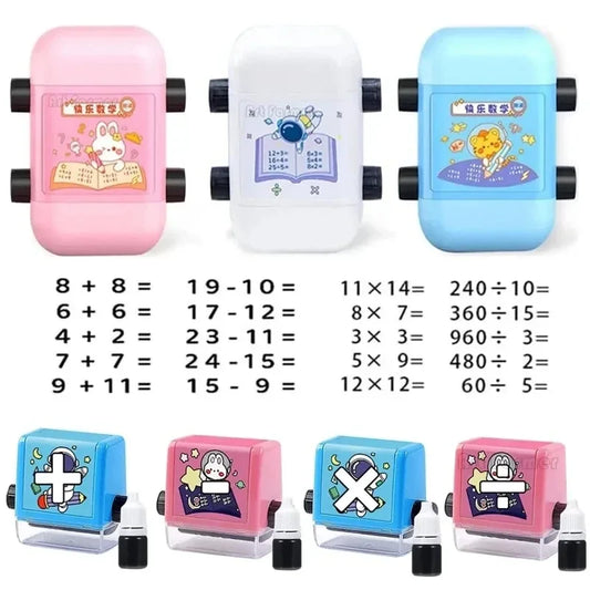 Math Stamp Roller Addition Subtraction Multiplication Division Practice Mathematical Operation Math Stamp Teaching Supplies